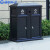 蓝鲸环卫 黑色双桶 户外方形网格高档小区果皮箱垃圾桶LJHW-1098