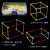 长方体正方体教具可拆卸框架模型正方体十一种展开图棱长与表面积 三通接头/10个无盒