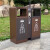 迪恩斯（DEANS）户外不锈钢分类垃圾桶室外两分类大号商用市政垃圾箱小区街道果皮箱 咖啡色不锈钢