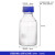 KAIJI LIFE SCIENCES高硼硅螺口锥形瓶玻璃三角烧瓶实验室蓝盖化学试剂瓶GL45盖透明高硼硅试剂瓶500ml 1个