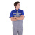 斯卡地尔（Scotoria）半袖工作服套装 分体式夏季半袖舒适高棉TC1501 蓝灰拼 1套L码
