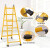 梯子不锈钢折叠人字梯加厚室内移动楼梯多功能铝合金爬梯小扶梯 特厚方管黄色3-6米