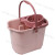 手压带滑轮加厚洗拖把桶挤水桶墩布清洁单桶拖把压干桶大容量 粉色桶紫色拖把