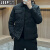 吉普（JEEP）2024秋冬季新款男士感时尚潮流翻领夹克外套休闲棉衣 黑色 2XL