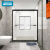 朗斯·诺德系列整体淋浴房一字型简易钢化玻璃隔断卫生间干湿分离双移门洗澡间推拉式雅黑色边框 非标定制(元/平方米)8mm/不含石基（默认黑色）