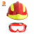 德联泰 消防头盔 F2抢险救援头盔地震救助防护安全帽 头盔+护目镜