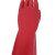 海斯迪克 HKY-251 加厚乳胶手套 洗衣洗碗清洁手套 红色 38cm长 S（10双）