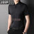 吉普（JEEP）国际品牌无痕冰丝衬衫男短袖2024年夏季新款垂感商务休闲免烫中年 白色 170/L【115-135斤】