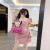 维伦凯Leathercat连衣裙女2023夏季新款法式甜美高端精致小个子包臀裙 粉色 S