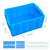 普力捷 加厚塑料配盖周转箱分格长方形六格箱收纳箱多分格箱零件盒工具箱 加高无格+盖子+蓝色