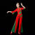承蜜2023新款秧歌舞蹈服装演出服女中老年腰鼓服扇子舞民族广场舞套装 红色长袖 4xl(155斤到170斤左右)