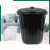垃圾桶圆形大号带盖手提大容量55升工厂水筒米学校食堂商用 55L黑色桶