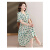 俞兆林妈妈装气质连衣裙夏季新款中年女装遮肚子中老年女装春夏季 浅绿色 XL (建议105-120斤)