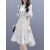 三彩名莎 S.C. MINSHA连衣裙女装2024年新款春夏季气质时尚款高级感设计雪纺衫裙子女 米白色 XL[建议115-125斤]