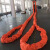 铸固 起重吊装带 涤纶柔性工业行车布双扣环眼吊带彩色护套吊车吊绳 4吨4米 