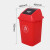 户外大号垃圾桶环卫带盖厨房酒店塑料教室学校卫生间长方形摇 E1正方形桶60L(红色)带盖
