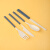 餐具便携学生日式小麦秸秆便携折叠刀叉勺筷四件套学生餐具盒户外旅行拆卸套装 马卡龙·落日橙--1套