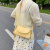 MDNG手工制作礼物包包编织材料包diy手缝小方包高级质感手织斜挎包女 黄色材料包+教程