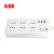 ABB 排插接线板三位六位USB五孔插排3A输出过载排插线板 白色六位五孔USB