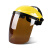 电焊防护罩脸部头戴式焊工面屏面罩打磨防飞溅二保氩弧焊帽防烤脸 黄顶绿屏