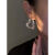 碧允耳环女轻奢小众设计2023年新款潮百搭时尚个性耳饰 金色锆石麦穗前后式耳环 银针