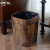 新中式复古仿木纹垃圾桶创意客厅厨房卫生间纸篓塑料无盖大号 方桶灰色
