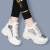 莱卡金顿2024春季新款女鞋子加绒保暖羽绒棉鞋增高休闲鞋女运动老爹鞋 银色（加绒）10397 37