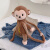 雅悦卡通毛绒斜挎包包女个性可爱小猴子单肩包网红玩偶包 咖啡色