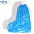 一次性鞋套防水雨天加厚长筒养殖场靴套防滑户外漂流耐磨塑料脚套  蓝色橡皮筋款（20只）