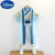 迪士尼（Disney）男童汉服复古套装儿童夏季短袖中国风古装男孩唐装改良六一演出服 天蓝色 三件套 100(100)