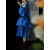 SUNWISESS法式茶歇连衣裙女夏季高级感裙子蓝色子在逃公主古着俏皮活泼两件 蓝色（套装） L