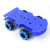 LOBOROBOT麦克纳姆轮底盘套件 专用四驱4WD全方位移动 智能小车DIY配件 蓝色麦克纳姆轮底盘