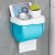 洛港 蓝色 小号 卫生间纸巾盒防水免打孔厕所抽纸厕手纸盒卫生纸置物架创意卷纸盒