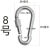 安全卡扣防锈铁镀锌锁扣拴牛扣大号狗链锁螺母保险扣登山扣 【8号带螺母】中号 3个