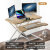 站立笔记本台式折叠电脑桌办公桌上增高架可升降桌移动站着工作台 气动双层带键盘托枫木色
