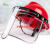 GJXBPPVC防护面罩防护面具配帽防飞溅电焊面罩防粉尘劳保打磨面屏 黑合金支架+透明PVC面屏