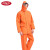 千里雨 热压坑道服环卫服加厚雨衣套装雨披养殖 橘红背带套装 L码