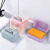 洗衣肥皂盒带盖大号卫生间沥水个性创意学生宿舍便捷香皂盒双层 卐粉色+紫色两个装 XL