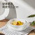 炊大皇碗碟套装中式2023新款轻薄餐具家用现代玻璃白色菜盘子汤勺 方汤 全套方碗配汤勺