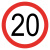 锦安行 JA-P017 反光交通安全标牌（限速20公里）φ60cm 1.5mm厚铝板反光交通标志牌 交通指示牌