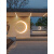 赛希哲现代个性背景墙户外防水月牙壁灯过道走廊庭院餐厅氛围月亮壁灯 直径35cm-不锈钢