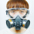 定制308PLUS防毒面具口鼻罩电焊喷漆化工实验室防有机气体农药 防毒面具+2片滤棉+护目镜