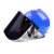 筑采（ZHUCAI）电焊面罩 防护面屏配安全帽式透明防冲击防油飞溅打磨 蓝安全帽+支架+黑色包边屏