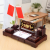 老板办公室桌面摆件台历架2024年木质创意多功能笔筒带红旗 朝奕八骏图款6030cm