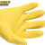 京洲实邦 黄色 S 防水橡胶乳胶手套薄款JZSB-9145