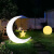 定制发光月亮灯户外景区庭院装饰灯弯月座椅打卡月牙太阳能月球灯 1.4米月亮+1个星星+1个球