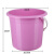 手提塑料大号水桶加厚储水用桶学生用洗澡带盖洗衣小圆桶 光滑款紫色28cm