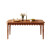 简写实木餐桌椅组合美式复古家用长方形饭桌小户型1.4米单桌+6藤编椅