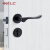 KLC黑色室内门锁静音分体卧室卫生间厕所锁体家用木门通用型锁具 C款托尼（静音锁体）铝本色