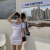 索宛亦（SUOWANYI）夏季女小心机紧身显瘦弹力短袖字母连衣裙修身气质包臀短裙T恤裙 白色 S